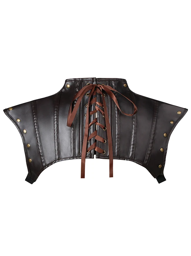 Steampunk Gothic Kostüm Zubehör Lederjacke Shrug Schulterpanzer