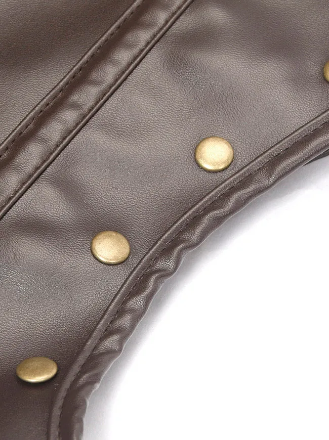 Steampunk Gothic Kostüm Zubehör Lederjacke Shrug Schulterpanzer