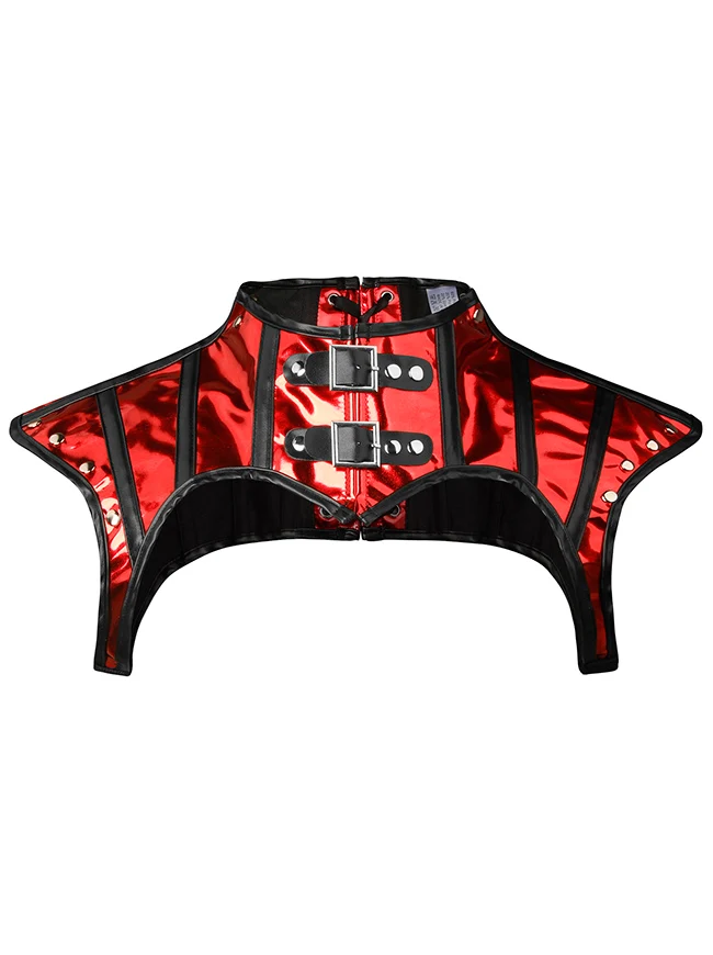 Steampunk Gothic Kostüm Zubehör Lederjacke Shrug Schulterpanzer