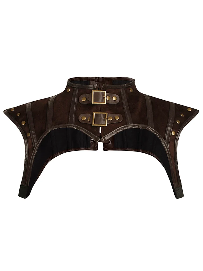 Steampunk Gothic Kostüm Zubehör Lederjacke Shrug Schulterpanzer