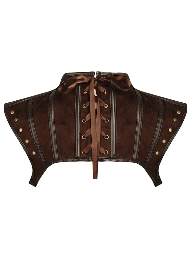 Steampunk Gothic Kostüm Zubehör Lederjacke Shrug Schulterpanzer