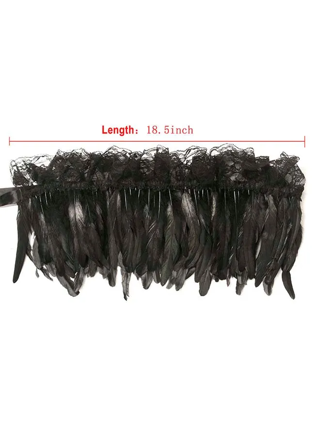 Charmian Gothic-Schal mit Federn, Halloween-Umhang, Achselzucken-Accessoires mit Spitzenhalskette