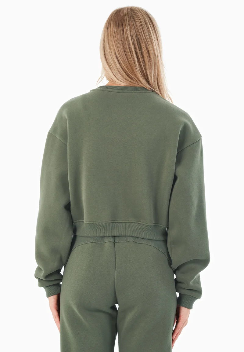 SILLIVIA | Essentials Crop-Sweatshirt aus Bio-Baumwolle und recyceltem Polyester