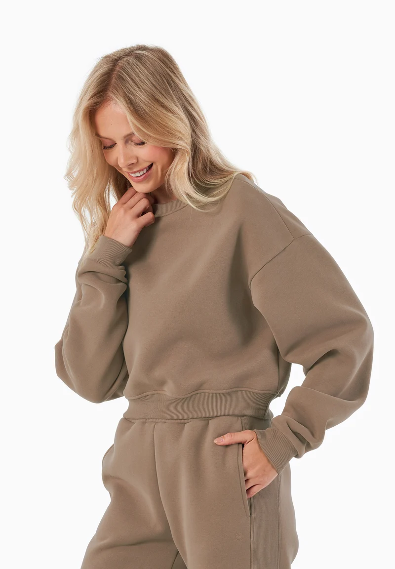SILLIVIA | Essentials Crop-Sweatshirt aus Bio-Baumwolle und recyceltem Polyester