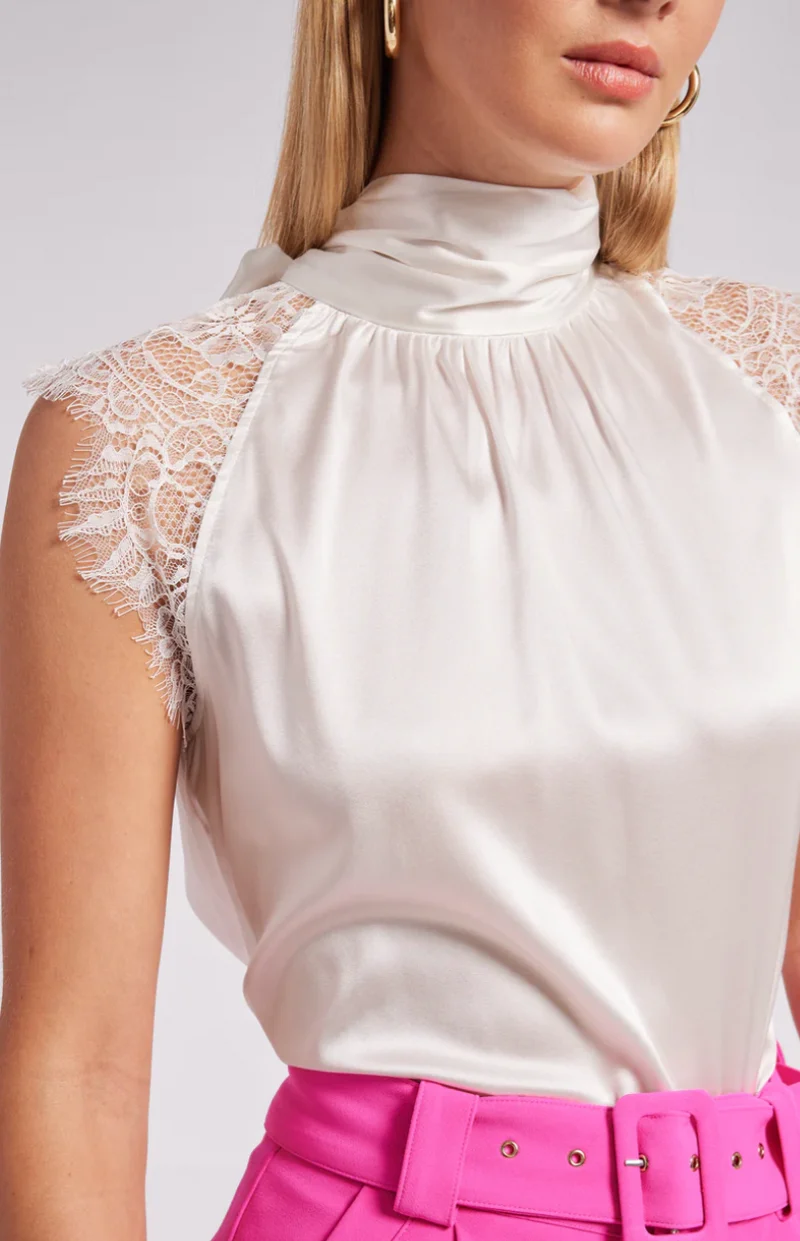 Camisole en soie avec dentelle Rachel