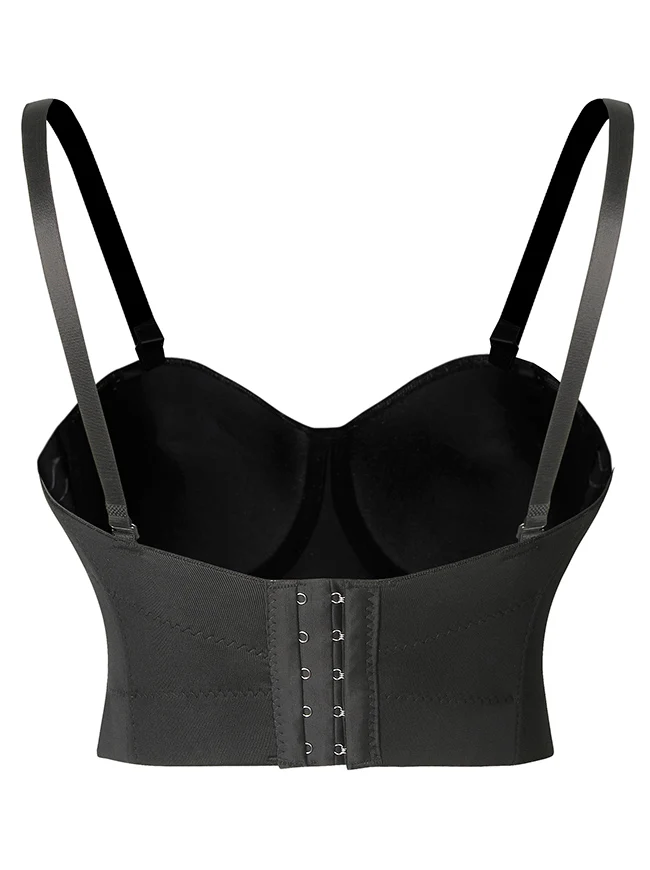 Punk Y2K Rock Bustier Kette Weste Club Party Cami Tube Crop Top