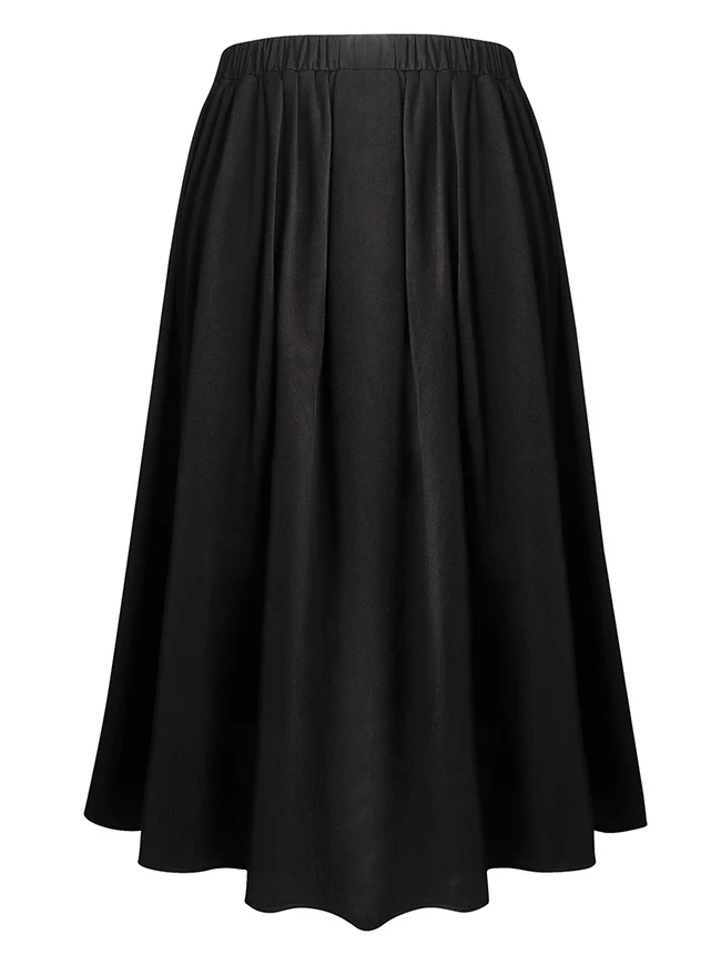 Gothic Steampunk A-Linie Faltenrock im Vintage-Stil mit hoher Taille