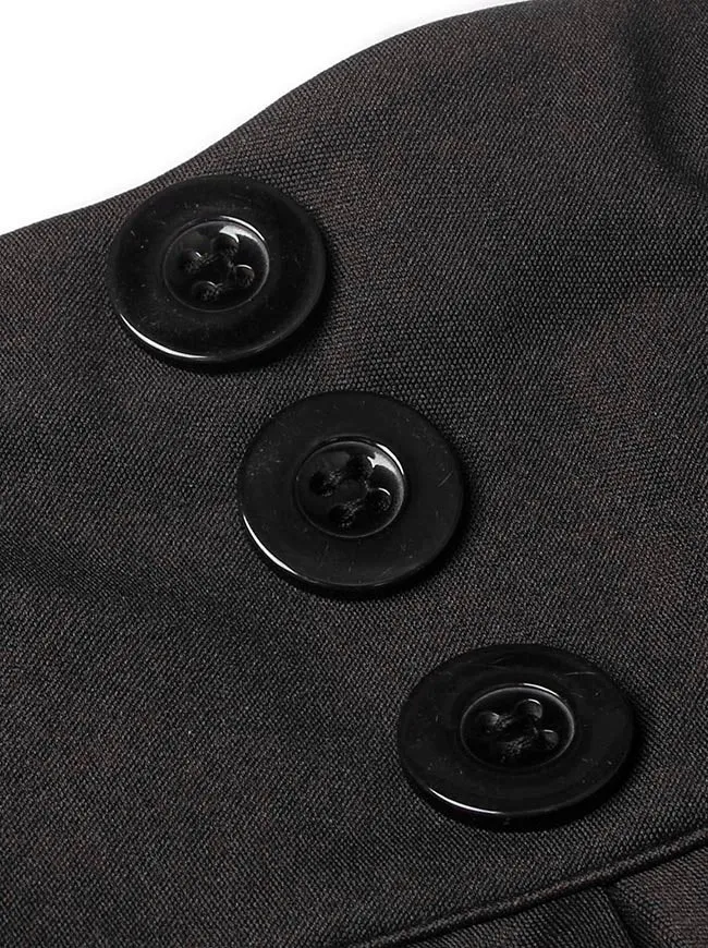 Gothic Steampunk A-Linie Faltenrock im Vintage-Stil mit hoher Taille