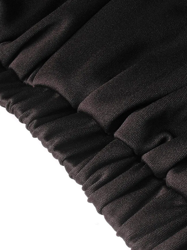 Gothic Steampunk A-Linie Faltenrock im Vintage-Stil mit hoher Taille