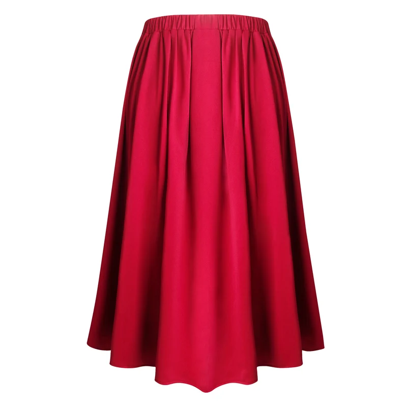 Gothic Steampunk A-Linie Faltenrock im Vintage-Stil mit hoher Taille