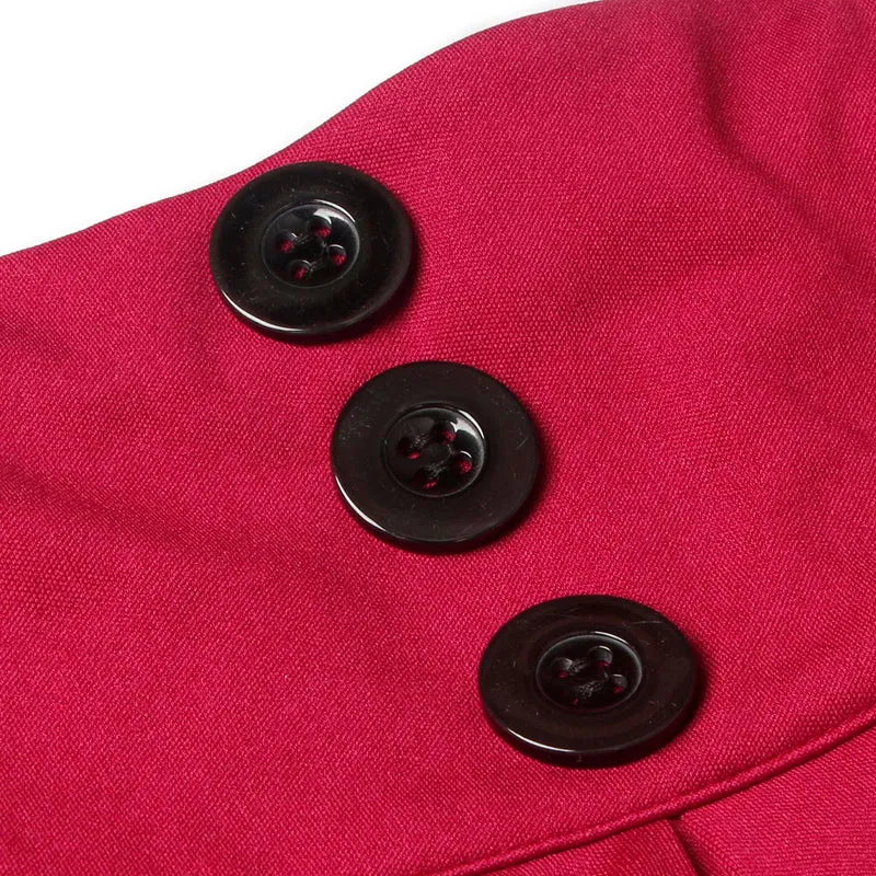 Gothic Steampunk A-Linie Faltenrock im Vintage-Stil mit hoher Taille