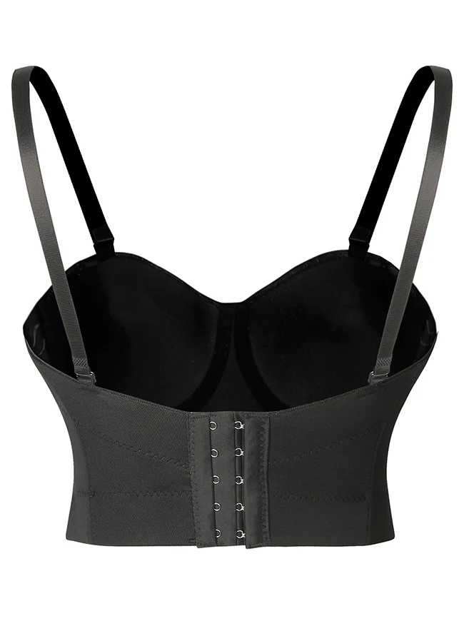 Punk-Party-Bustier-Crop-Top mit Strass-Perlen und schimmernden Diamanten