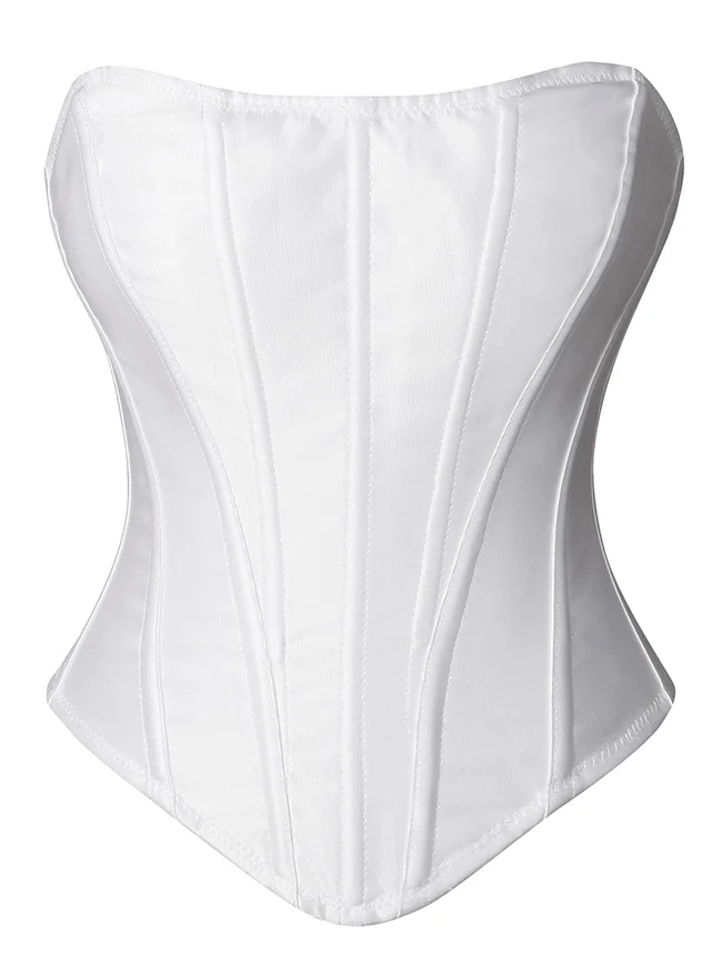 Y2K Fashion Retro Trägerloses Bustier Korsett Crop Top mit offenem Rücken