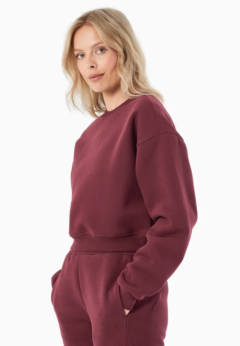 SILLIVIA | Essentials Crop-Sweatshirt aus Bio-Baumwolle und recyceltem Polyester