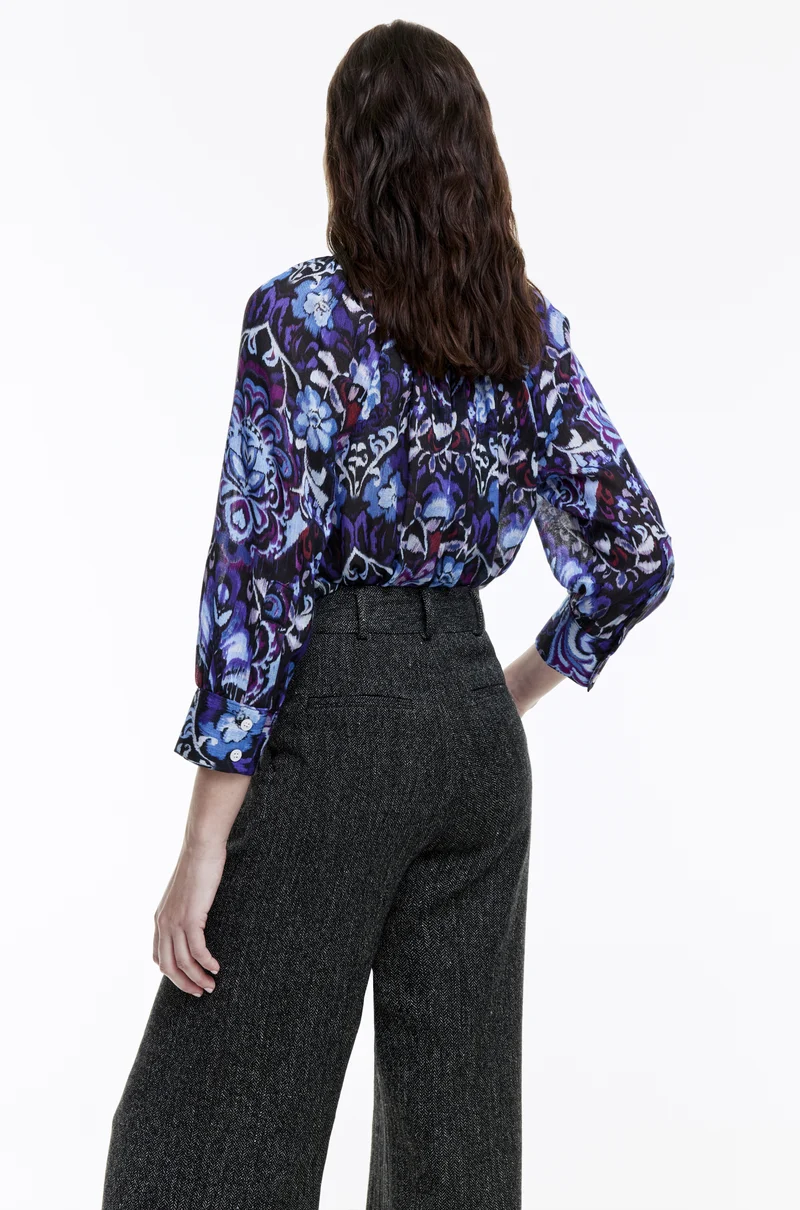 Blouse imprimée style année 80