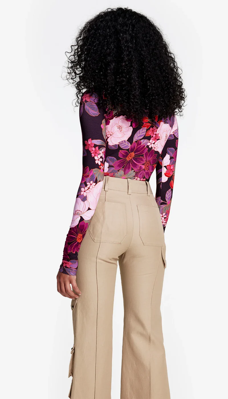 T-shirt à manches longues avec motif floral