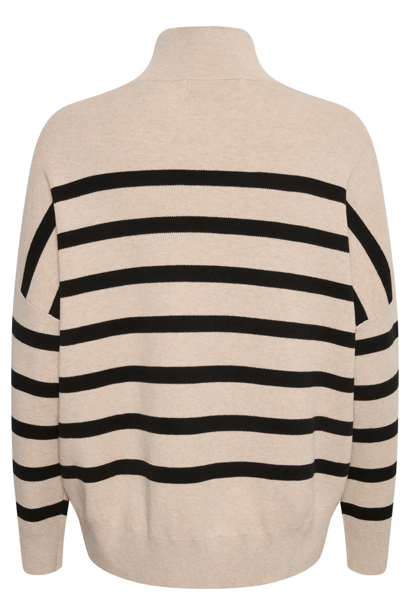 Pull rayé en coton avec col montant Tenley