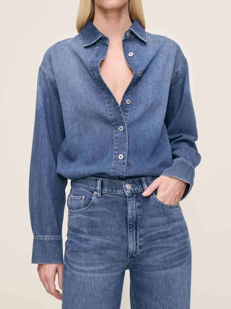 Chemisier ample en denim Faye