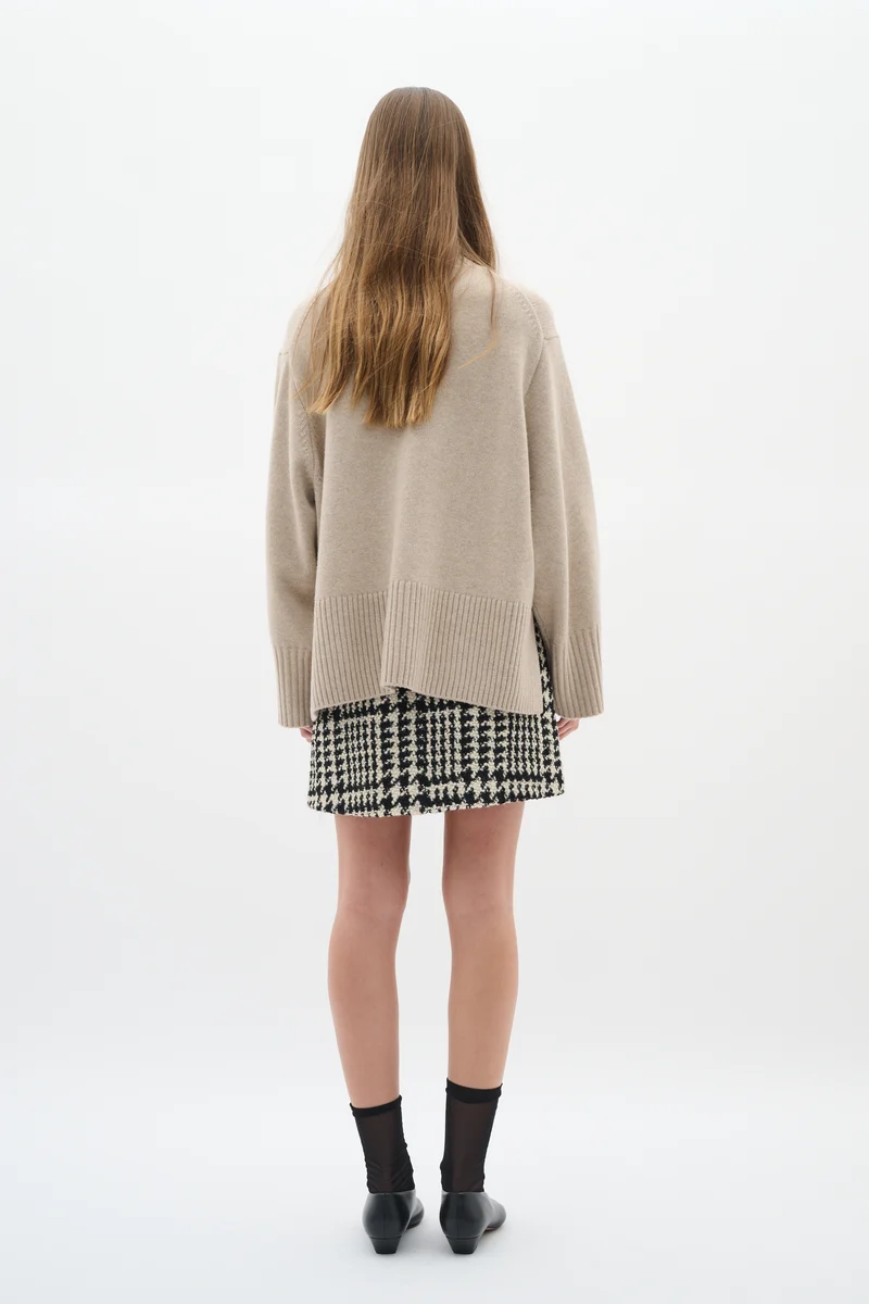 Jupe courte avec motif pied-de-poule Brya