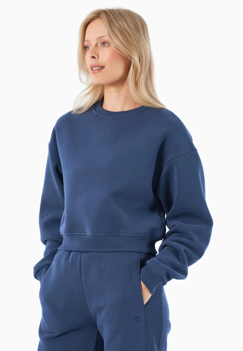 SILLIVIA | Essentials Crop-Sweatshirt aus Bio-Baumwolle und recyceltem Polyester