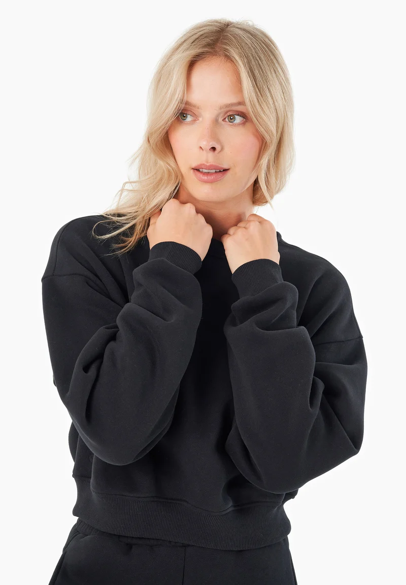 SILLIVIA | Essentials Crop-Sweatshirt aus Bio-Baumwolle und recyceltem Polyester