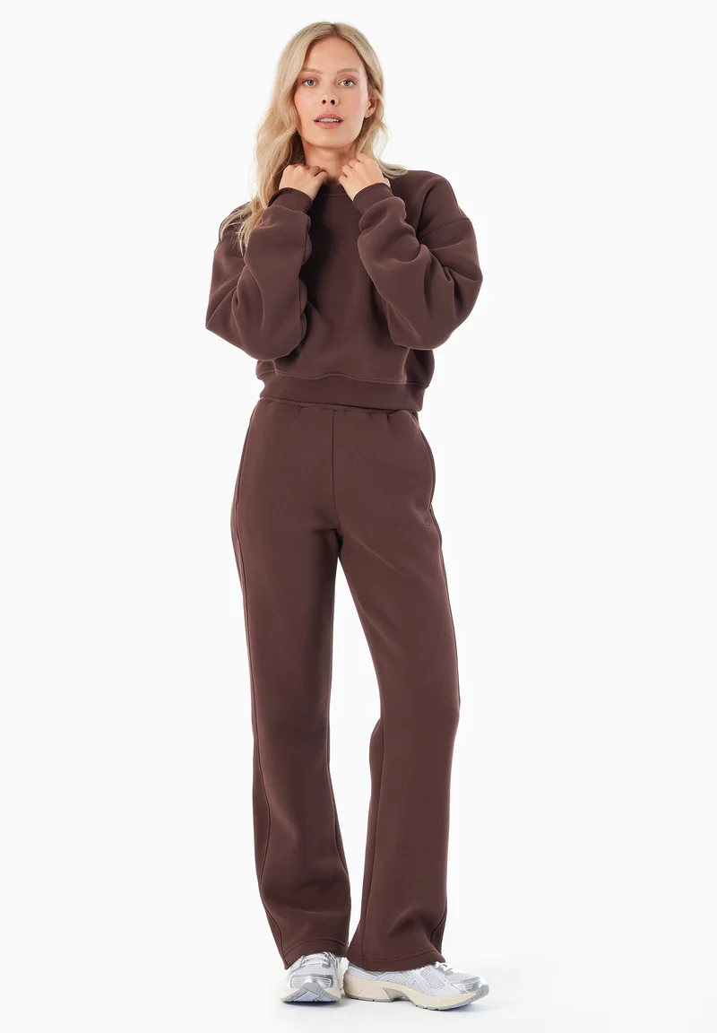 SILLIVIA | Essentials Crop-Sweatshirt aus Bio-Baumwolle und recyceltem Polyester