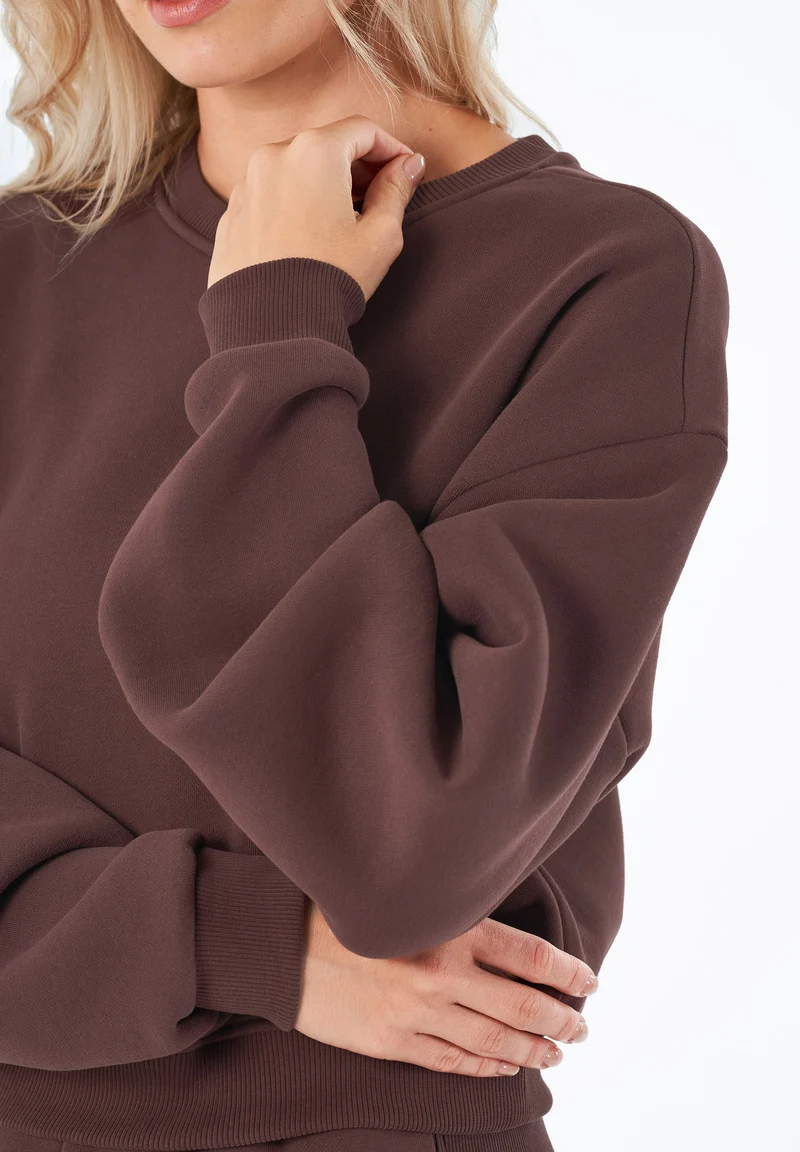 SILLIVIA | Essentials Crop-Sweatshirt aus Bio-Baumwolle und recyceltem Polyester