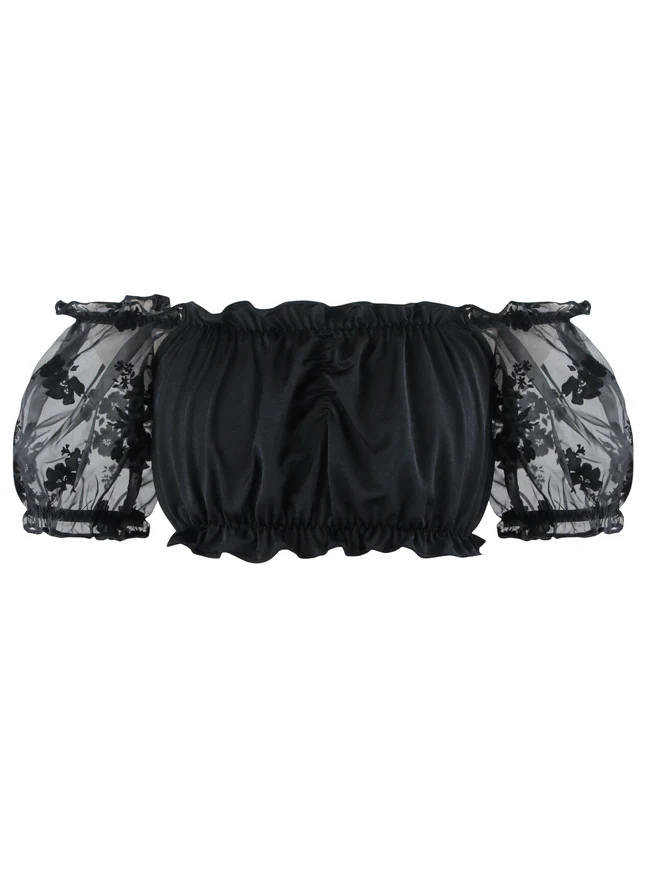 Fashion Casual Off Shoulder Bluse Kurzarm Tube Crop Top