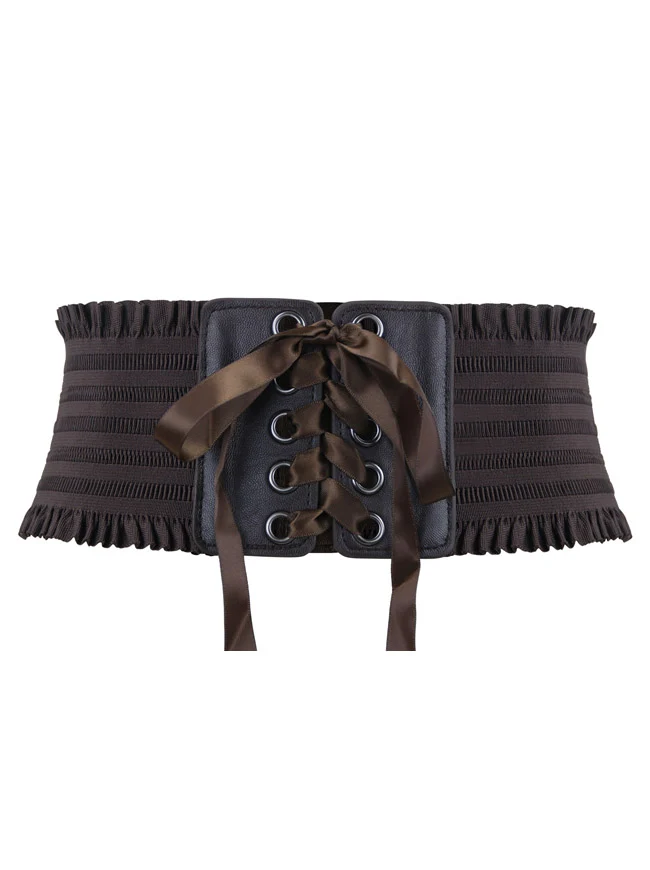 Kunstleder Taille Cincher Elastic Underbust Waspie Breiter Gürtel