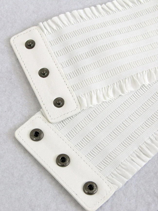Kunstleder Taille Cincher Elastic Underbust Waspie Breiter Gürtel