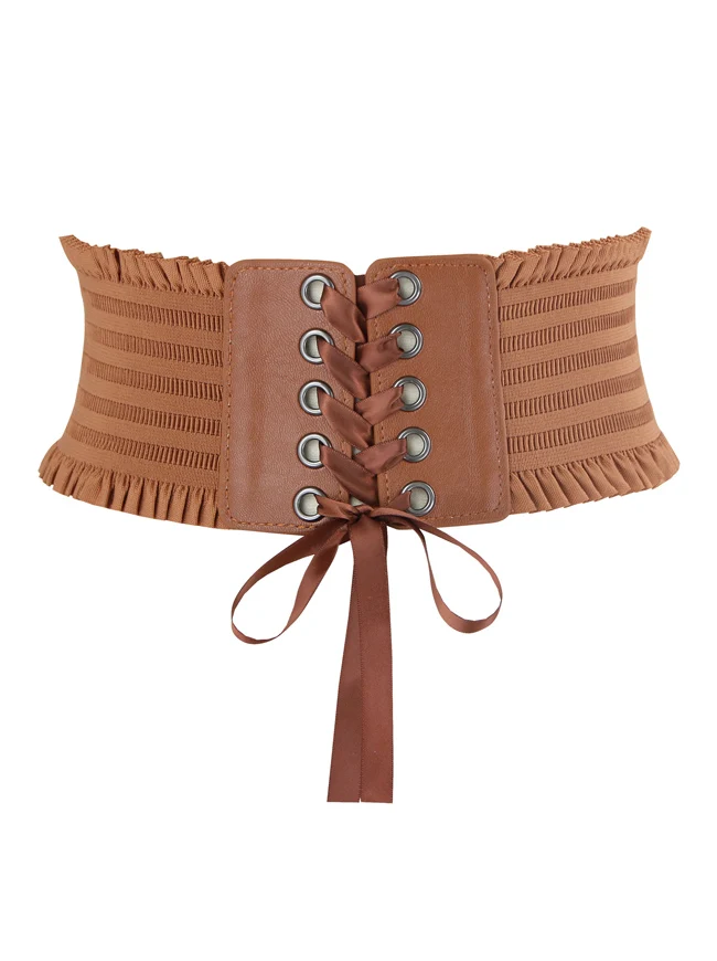 Kunstleder Taille Cincher Elastic Underbust Waspie Breiter Gürtel