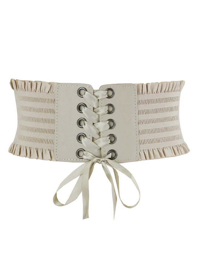 Kunstleder Taille Cincher Elastic Underbust Waspie Breiter Gürtel