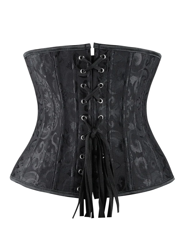 Double Heavy Spiral Steel ohne Unterbrust Taille Cincher Korsett
