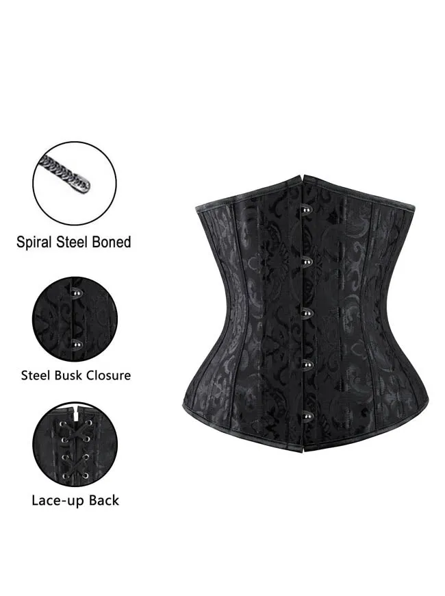 Double Heavy Spiral Steel ohne Unterbrust Taille Cincher Korsett