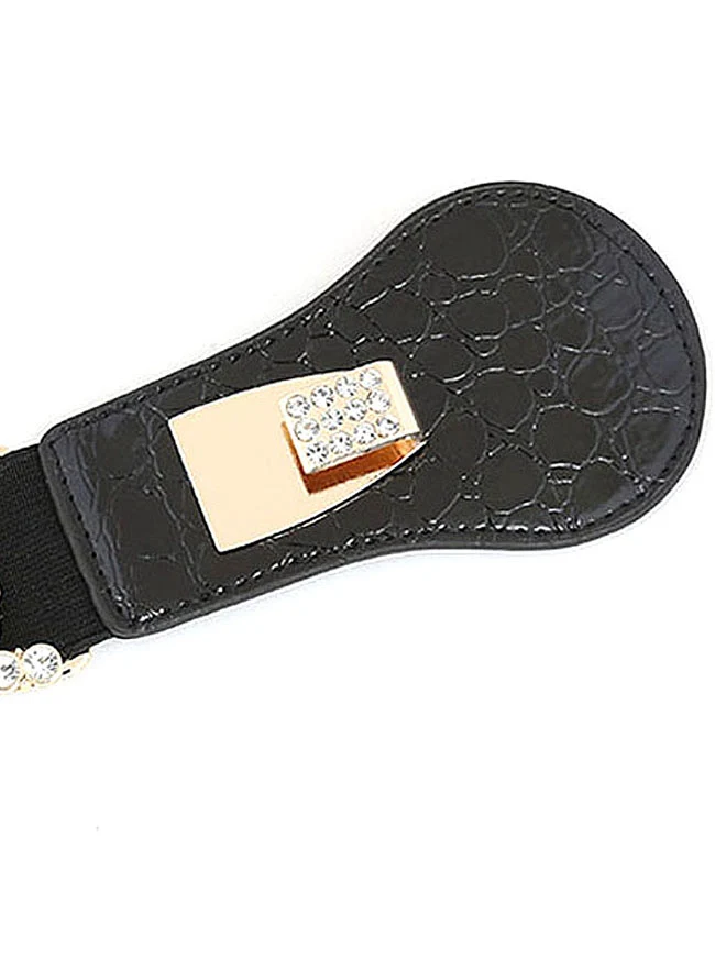 Mode Strass elastische Legierung Schnalle Taille Cincher Gürtel Taille Zubehör