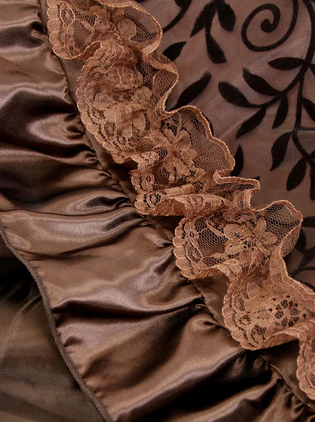 Steampunk Retro Gothic Vintage Satin High Low Rock mit Reißverschluss