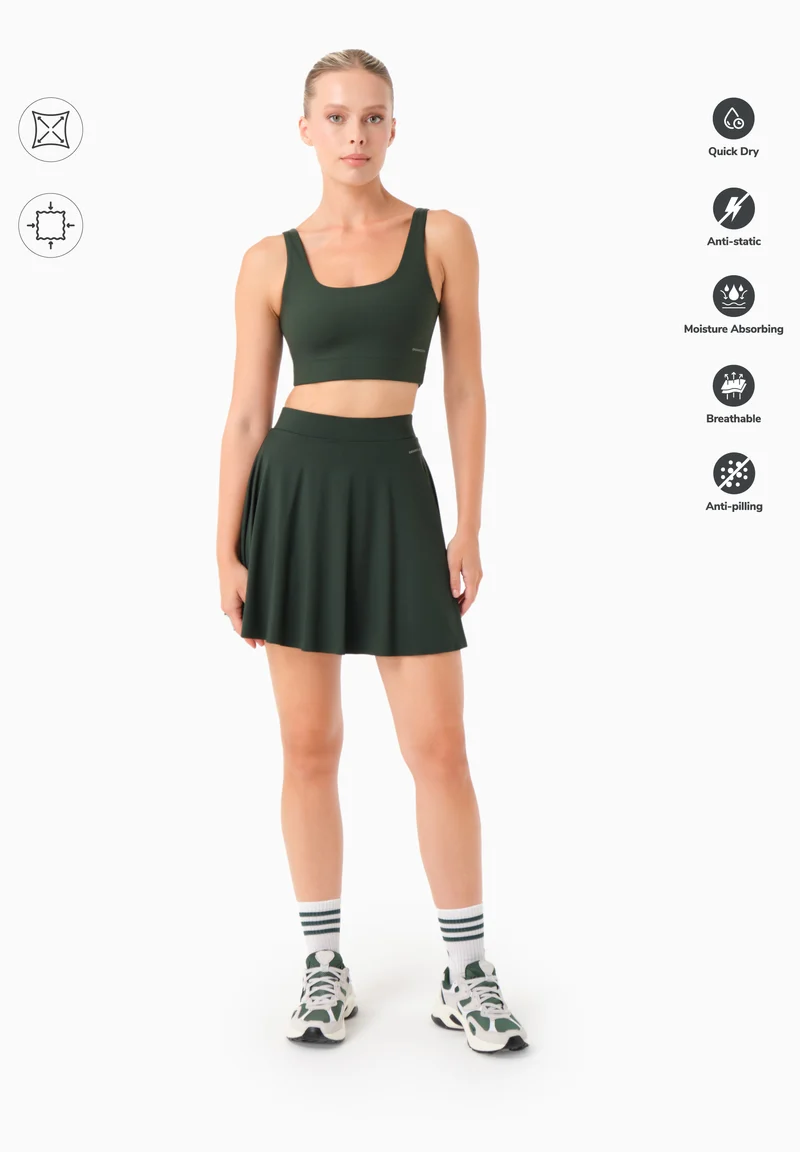 SUMMER | Sport-Skort mit Innenshorts aus recyceltem Polyamid