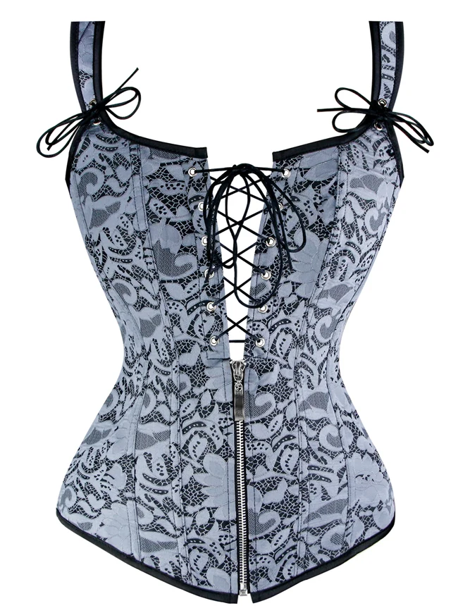 Renaissance Schnürung Vintage Boned Bustier Korsett mit Strumpfbändern