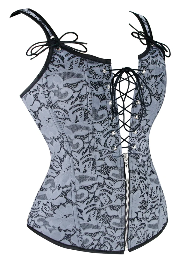 Renaissance Schnürung Vintage Boned Bustier Korsett mit Strumpfbändern