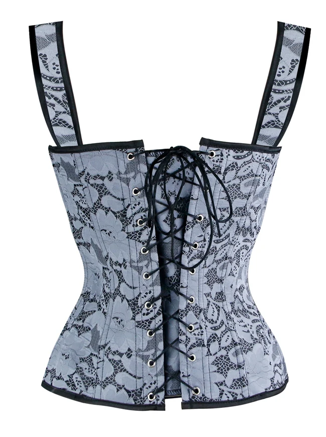 Renaissance Schnürung Vintage Boned Bustier Korsett mit Strumpfbändern
