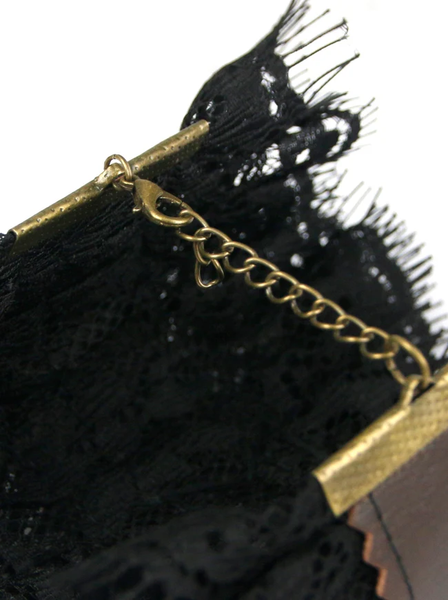 Steampunk Gothic Zubehör Gear Leder Spitze Armband Armband mit Ring