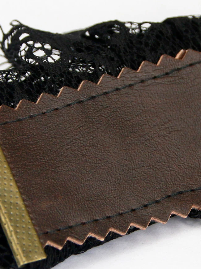 Steampunk Gothic Zubehör Gear Leder Spitze Armband Armband mit Ring