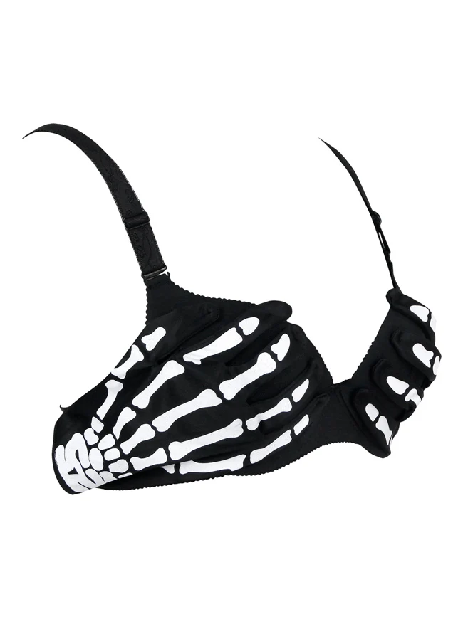 Steampunk Halloween Schädel Skelett Clubwear Party BH Crop Top