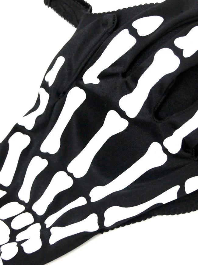 Steampunk Halloween Schädel Skelett Clubwear Party BH Crop Top