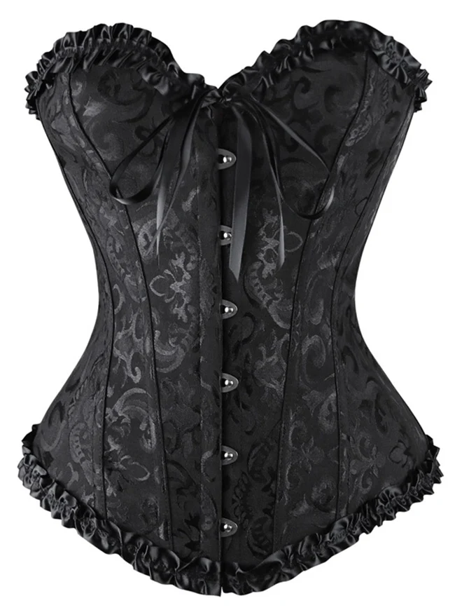 Burlesque Brocade Hochzeit Braut Tanz Bustier Korsett Dessous