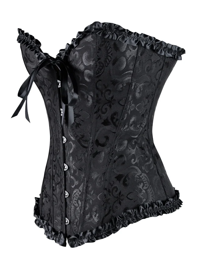 Burlesque Brocade Hochzeit Braut Tanz Bustier Korsett Dessous