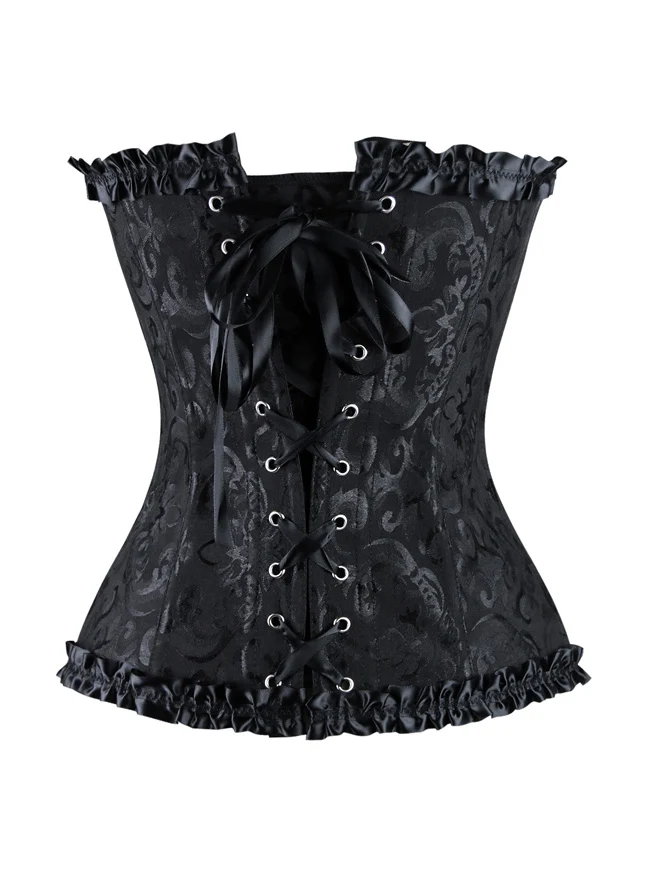 Burlesque Brocade Hochzeit Braut Tanz Bustier Korsett Dessous