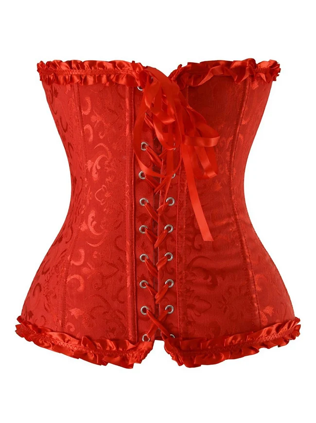 Burlesque Brocade Hochzeit Braut Tanz Bustier Korsett Dessous