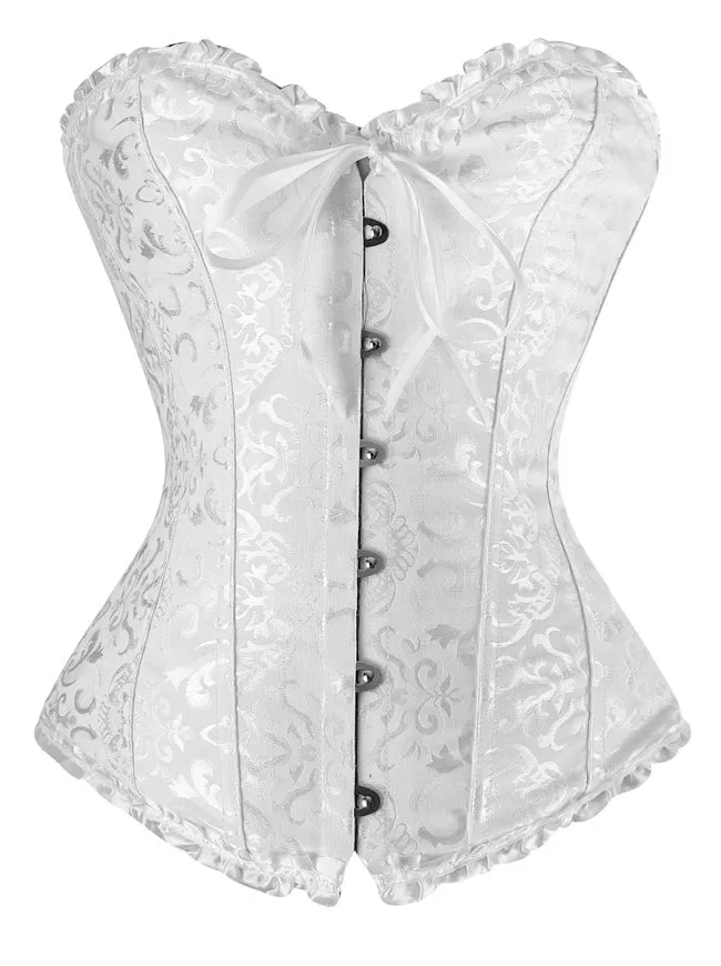 Burlesque Brocade Hochzeit Braut Tanz Bustier Korsett Dessous
