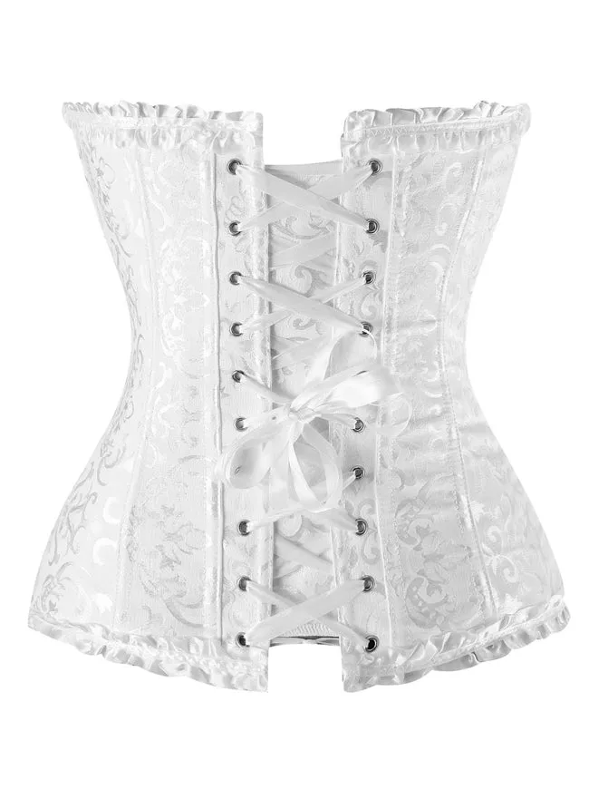 Burlesque Brocade Hochzeit Braut Tanz Bustier Korsett Dessous